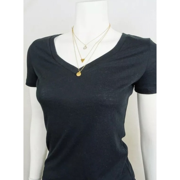 Gold Multi Row Delicate Charm Triangle Necklace - Picture 2 of 2